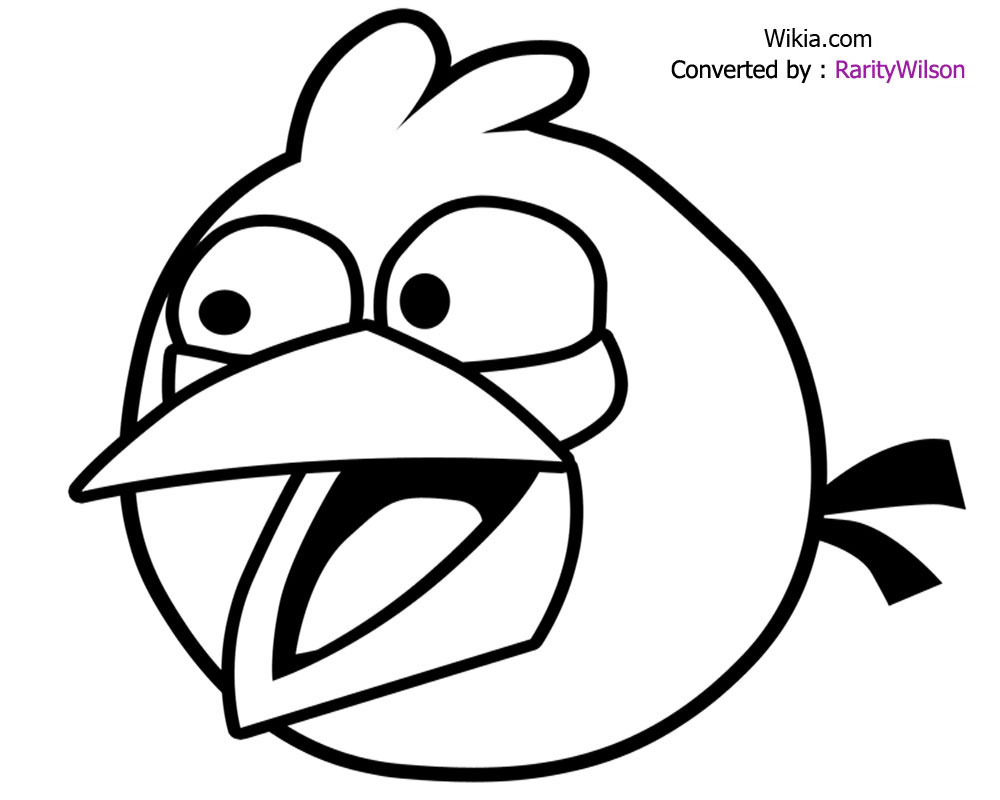 Angry Clipart Black And White Blue Bird Angry Birds Coloring Pages Jpg