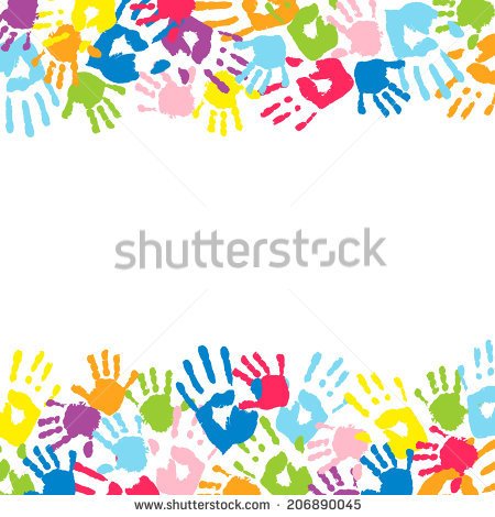 Background Made From Color Handprints    Stock Vector