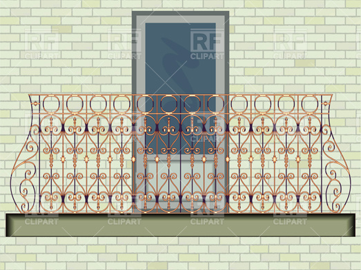     Balcony And Brick Wall Download Royalty Free Vector Clipart  Eps