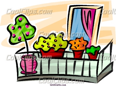 Balcony Clipart Flowers In Flower Boxes On A Balcony Coolclips    