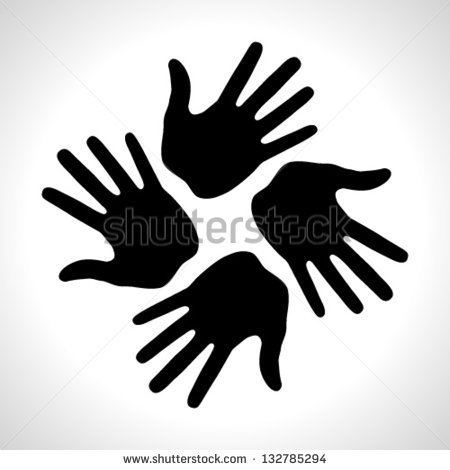 Black Hand Print Icon Vector Illustration Logo   Stock Vector