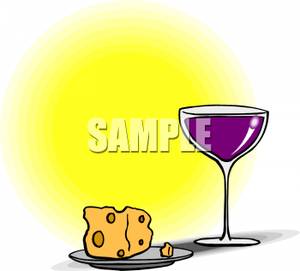 Chunk Clipart A Chunk Cheese And A Glass Wine Royalty Free Clipart