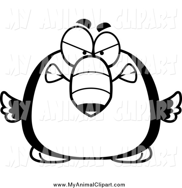 Clip Art Of A Black And White Mad Toucan Bird By Cory Thoman    86911