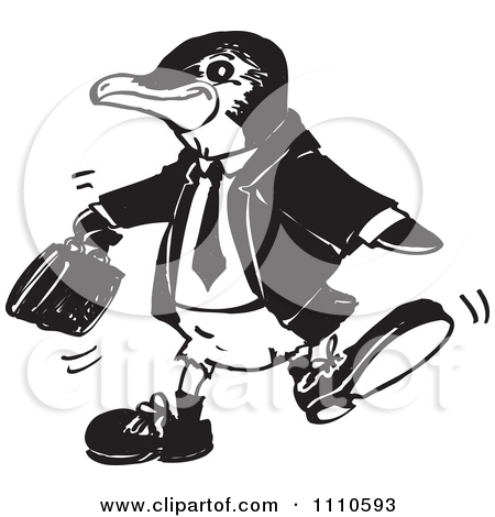 Clipart Black And White Business Penguin   Royalty Free Vector    