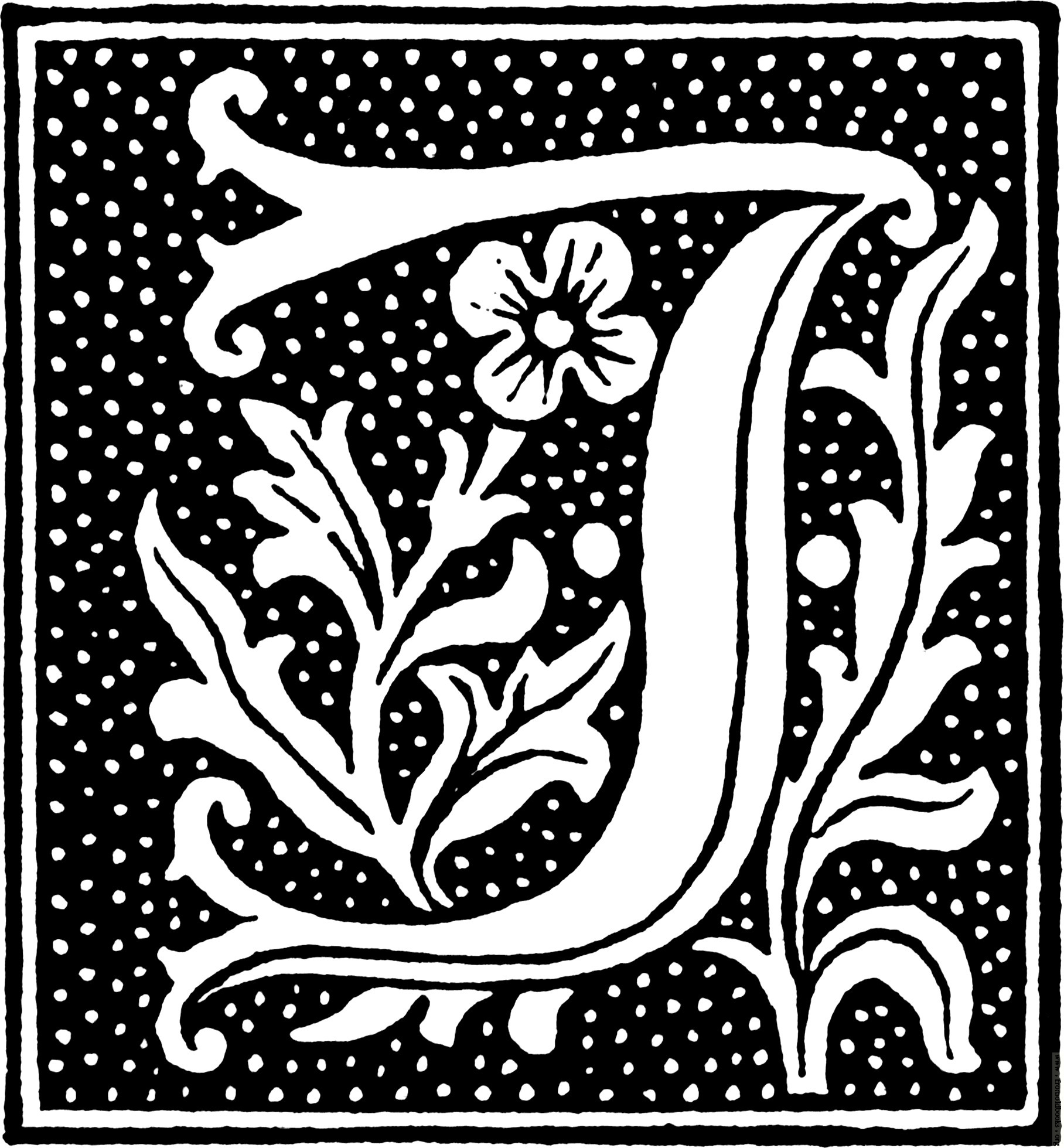 Clipart  Initial Letter J From Beginning Of The 16th Century