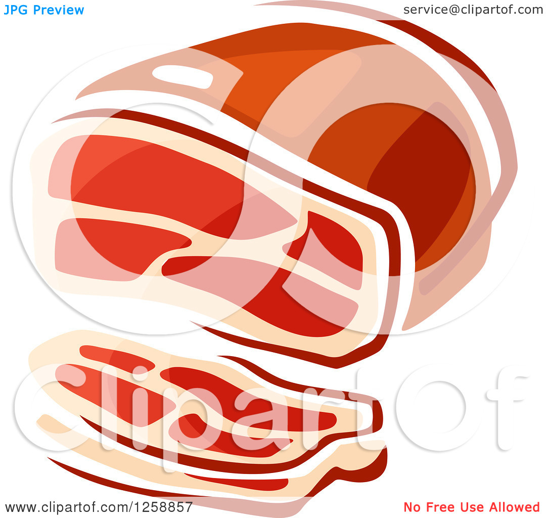 Clipart Of A Chunk Of Red Meat   Royalty Free Vector Illustration By