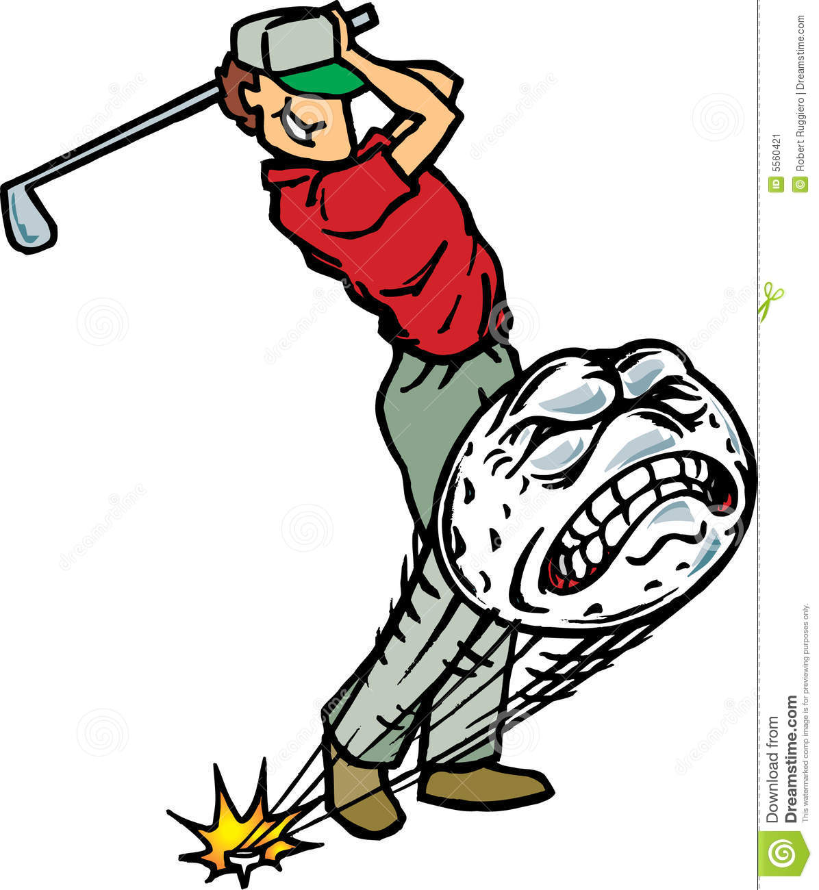 Golf Ball On Tee Clip Art Golfer Hitting Golfball 5560421 Jpg