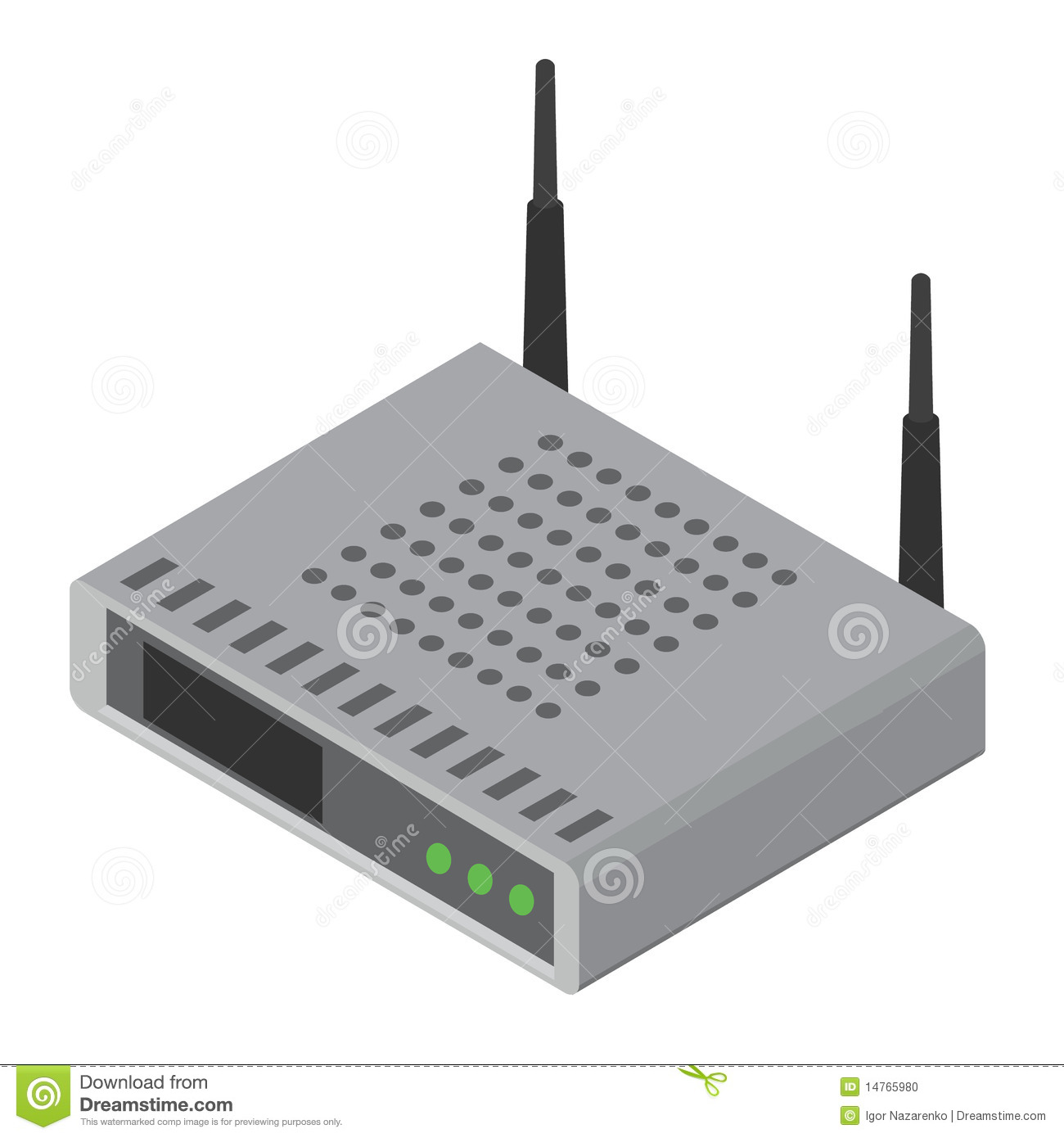 Illustration Of Generic Cable Modem Isolated On White