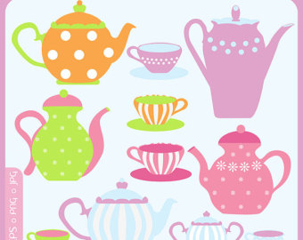 Little Tea Pot Clipart Set Digital Download Images Scrapbook