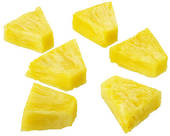 Six Pineapple Segments   Chunks Cut Out