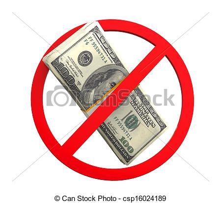 Stock Illustration Of No Money Symbol Isolated On White Background 3d