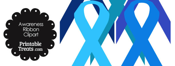 Awareness Ribbon Clipart In Shades Of Blue