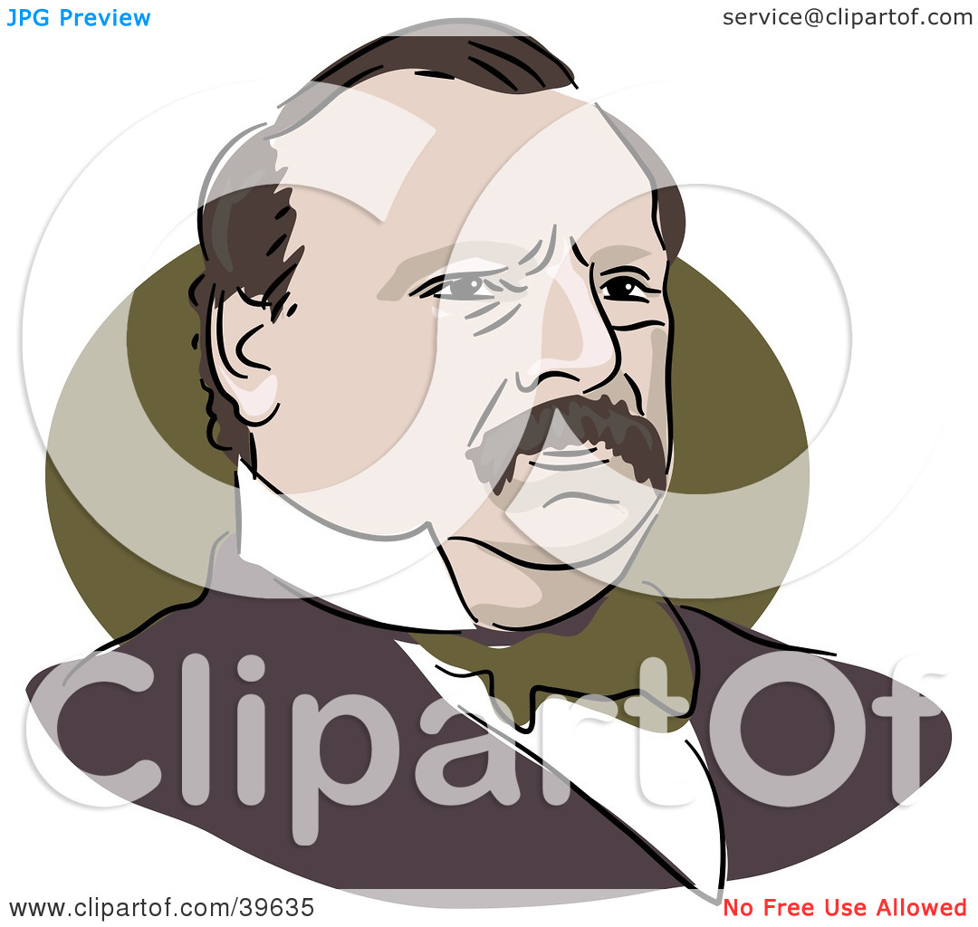 Clipart Illustration Of American President Grover Cleveland By Prawny