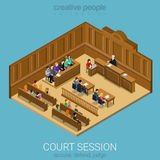Court Jury Isometric Session Room Concept Royalty Free Stock Images
