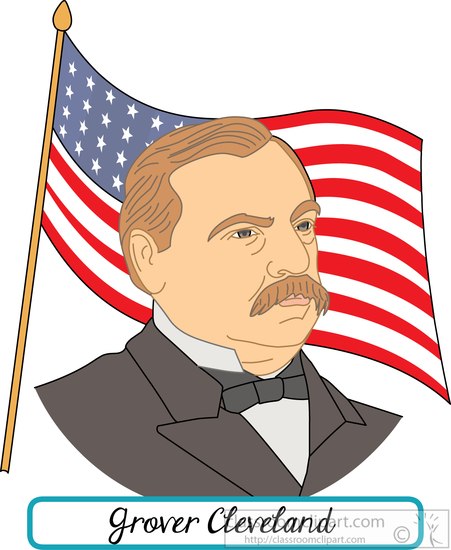Download President Grover Cleveland With Flag Clipart