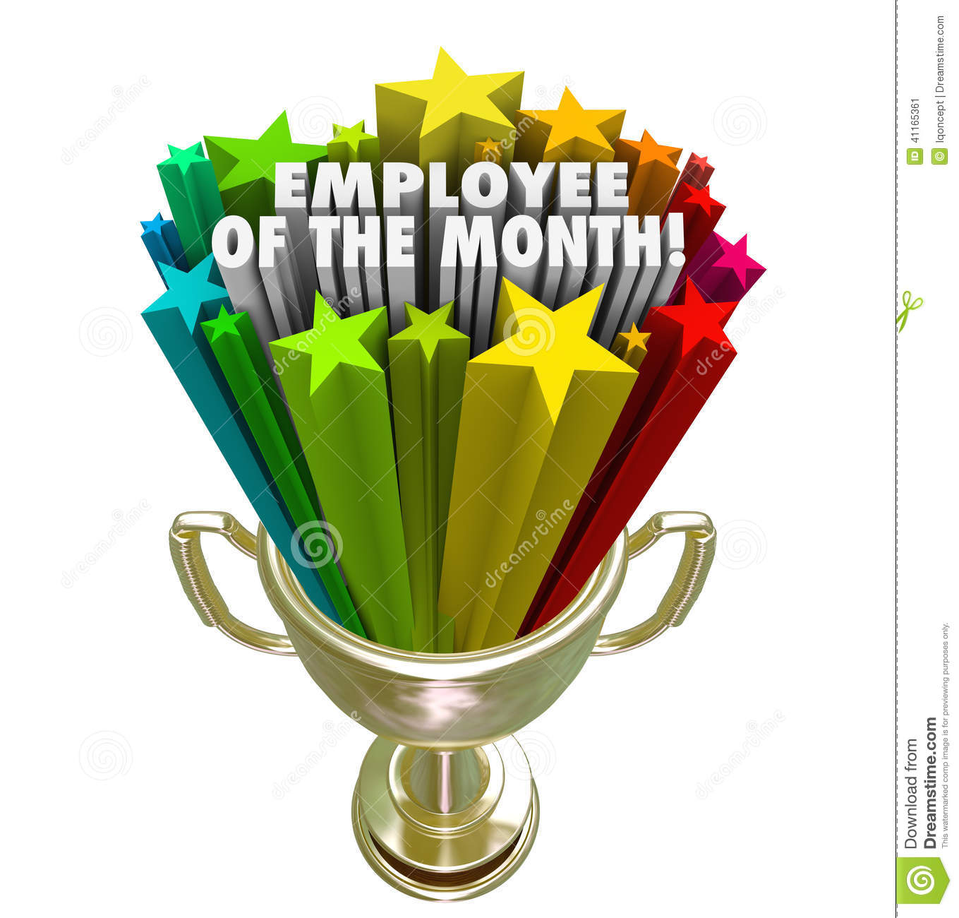 Employee Of The Month Gold Trophy Award Top Performer Recognitio Stock