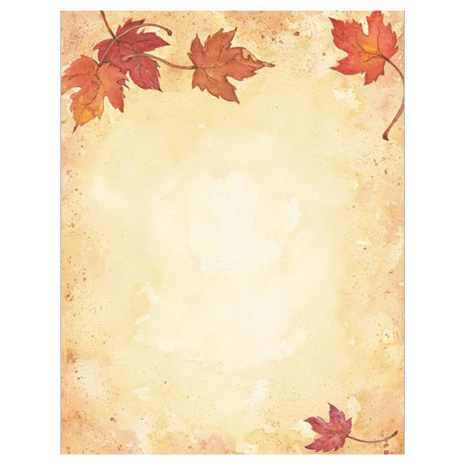 Fall Leaves Border Thanksgiving Fall   Autumn Stationery Computer    