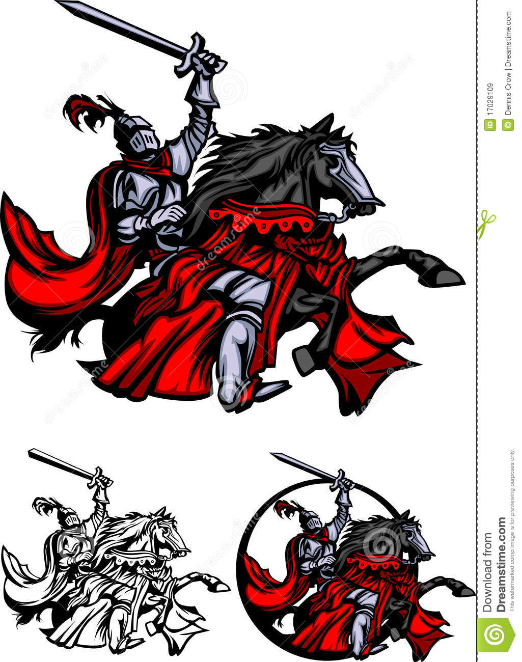 Knight Paladin With Horse Mascot Logo Royalty Free Stock Images