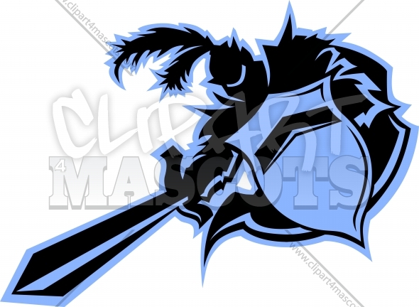 Knights Clipart Mascot With Sword And Shield Vector Graphic