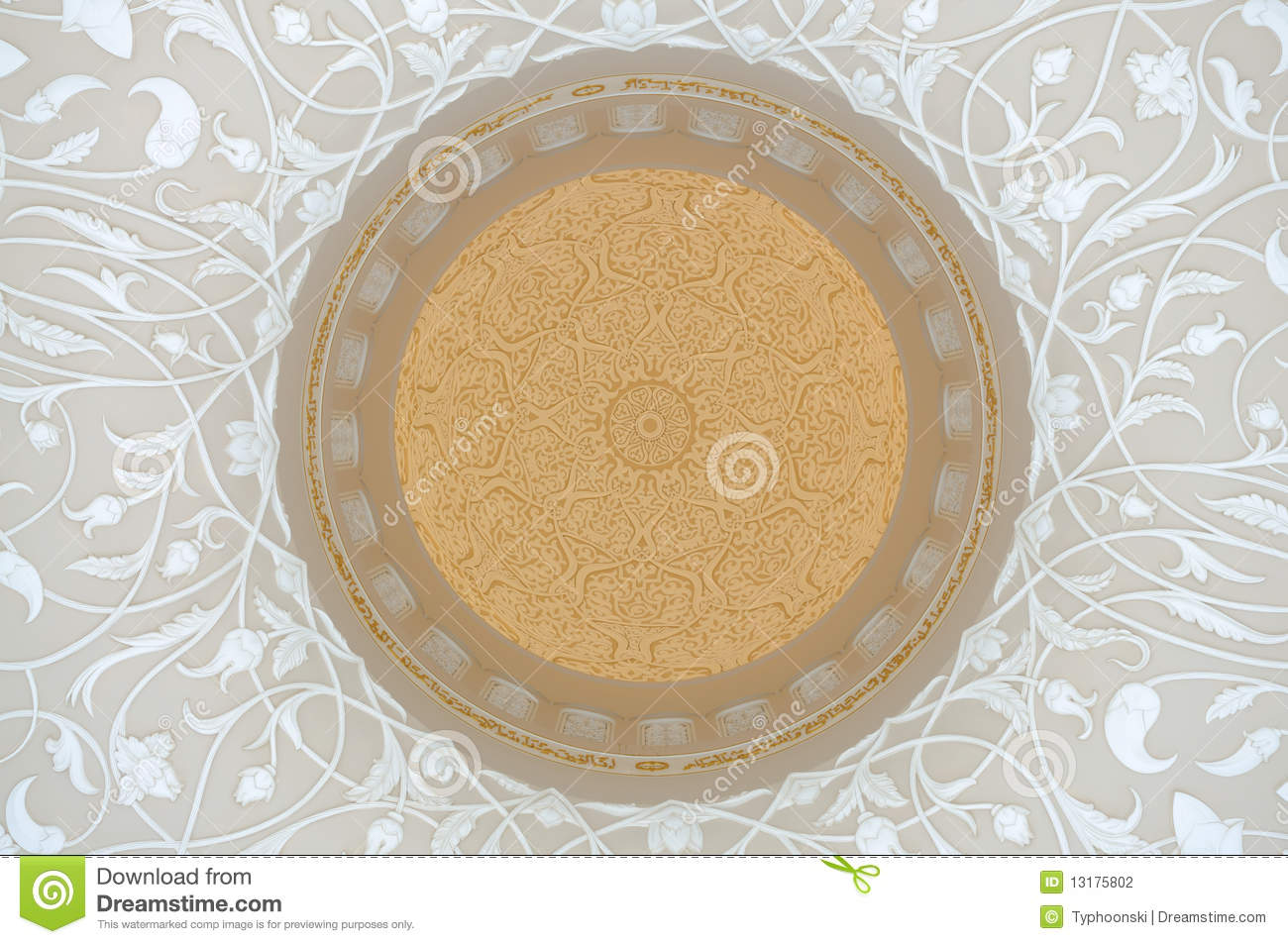 Oriental Decoration In Sheikh Zayed Mosque Abu Dhabi United Arab