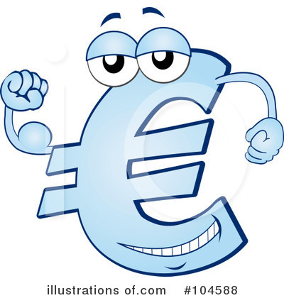 Royalty Free  Rf  Euro Character Clipart Illustration By Holger Bogen