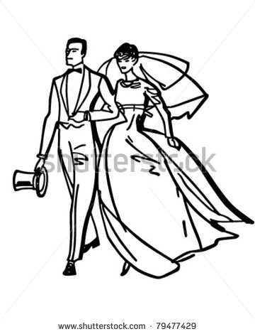 Stock Images Similar To Id 56674903   Bride And Groom Retro Clip Art