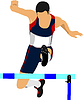 Track And Field Athlete Jumping High Jump     Patrimonio Designs
