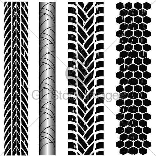 Various Automobile Tire Tread Marks   Gl Stock Images