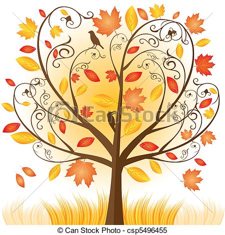 Vector   Beautiful Autumn Tree   Stock Illustration Royalty Free