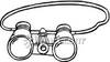 Black And White Binoculars With Neck Strap   Royalty Free Clipart    