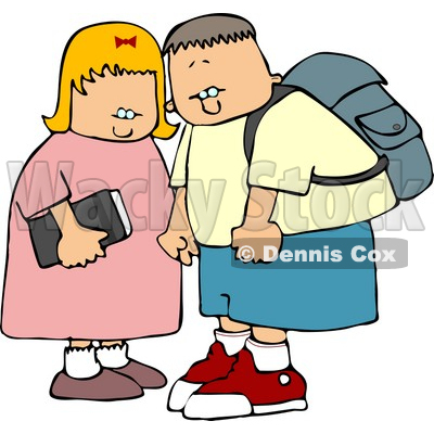 Brother And Sister On Their Way To Elementary School Clipart   Djart    