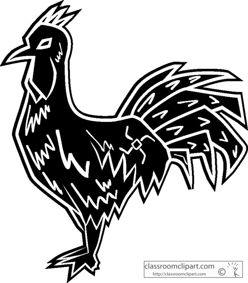 Chicken Clipart   Rooster Silhouette   Classroom Clipart
