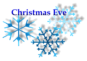 Christmas Eve Clip Art And Title   Large Snowflakes