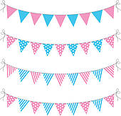 Clip Art Of Bunting And Garland Set