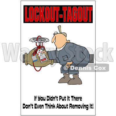 Clipart Electrician With A Safety Warning   Royalty Free Illustration