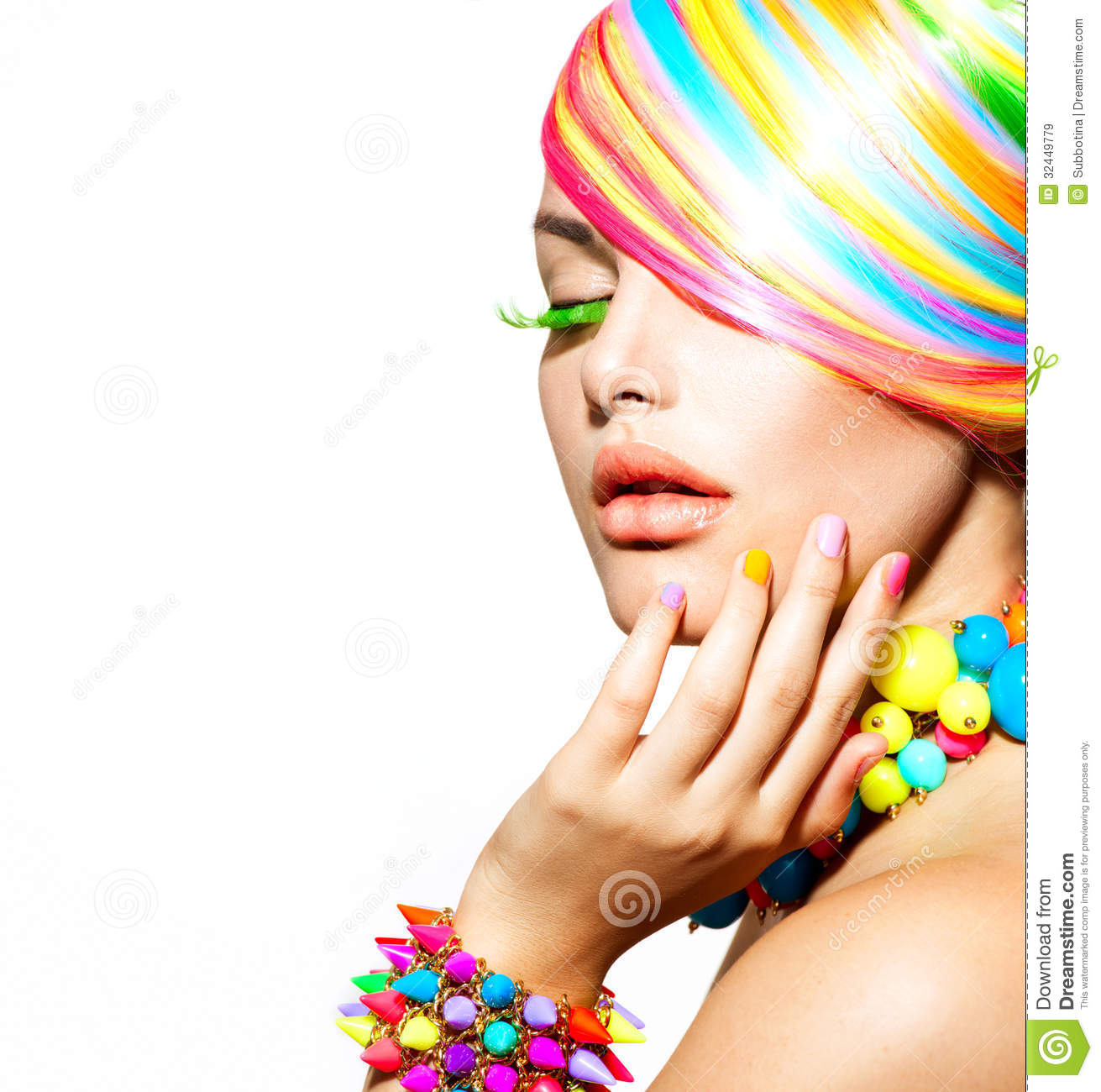 Clipart Hair And Makeup Colorful Makeup Hair And