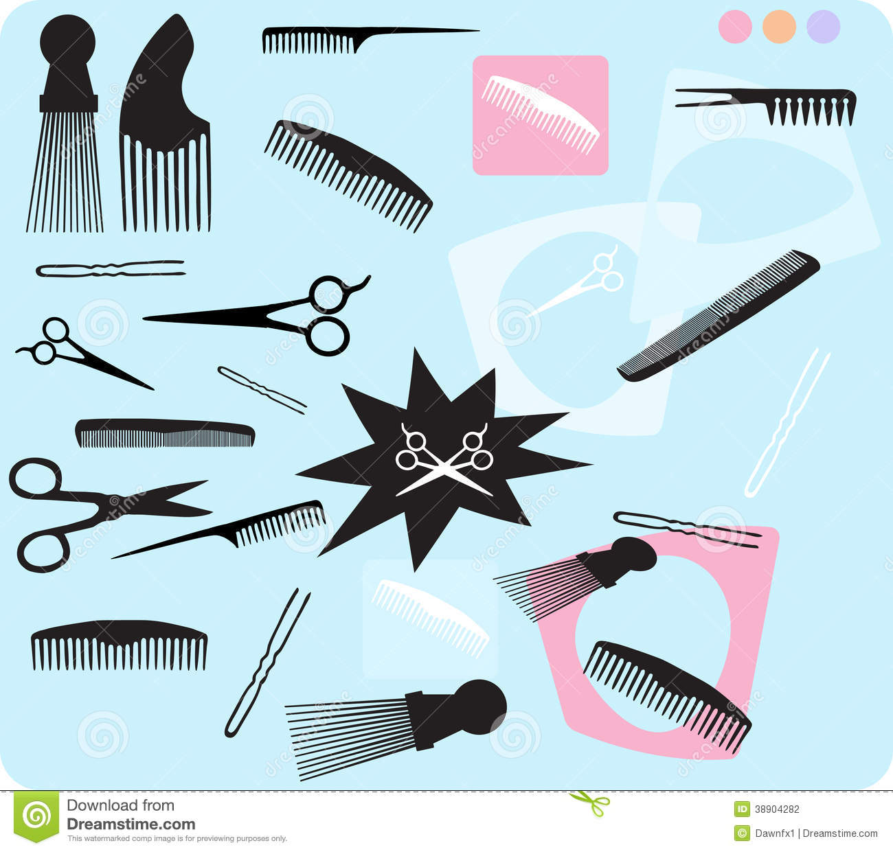 Elements Including Scissors Combs Afro Picks Bobby Pins And More