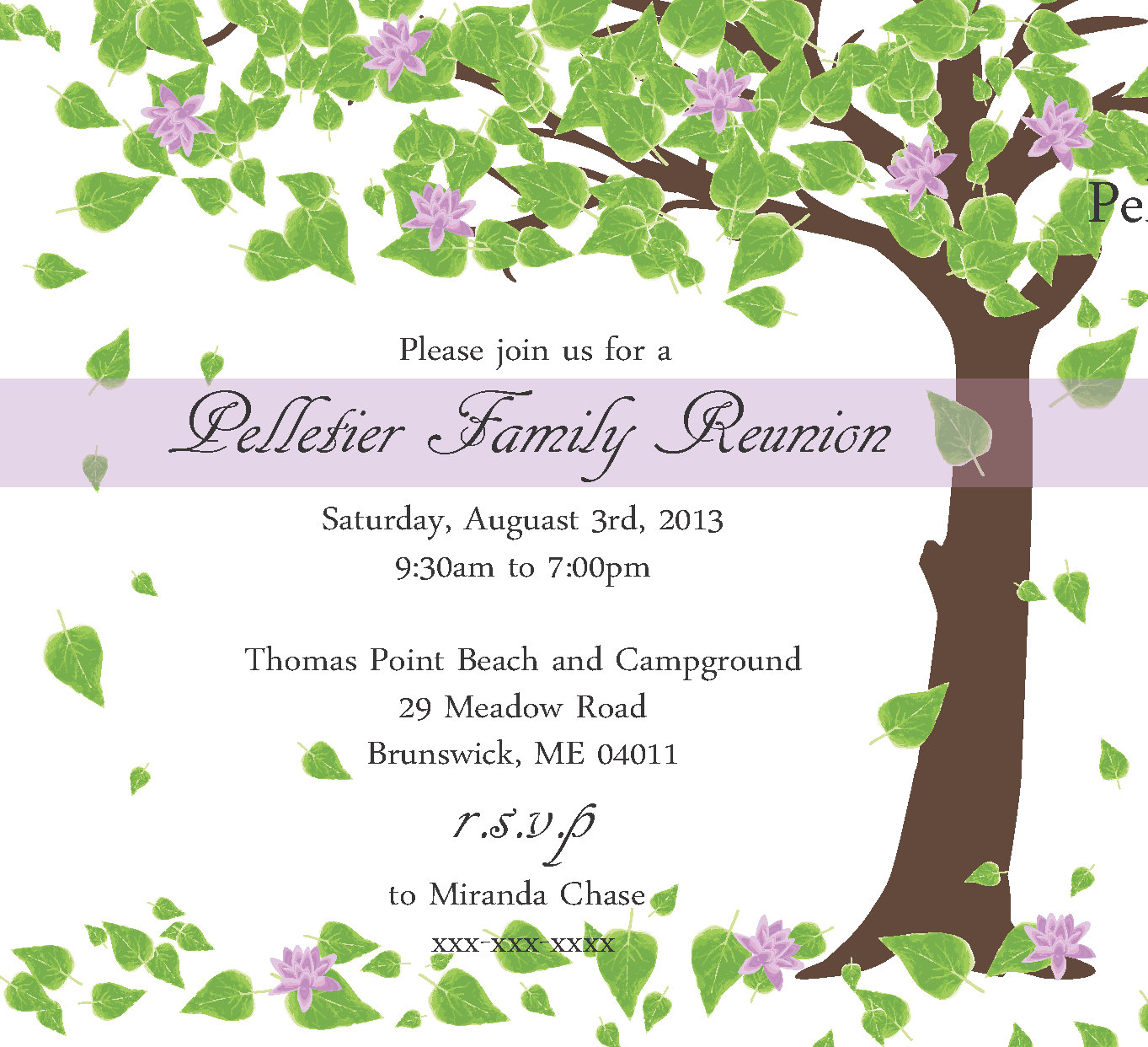 Family Reunion Invitation By Littlebopress On Etsy #VIMwdc With Reunion Invitation Card Templates