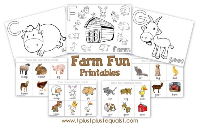 Farm Fun Printables  Free    1 1 1 1