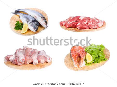 Fish Meat Clipart Set With Different Raw Fish