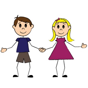 Holding Hands Clipart Image   Little Kids A Boy And Girl Holding