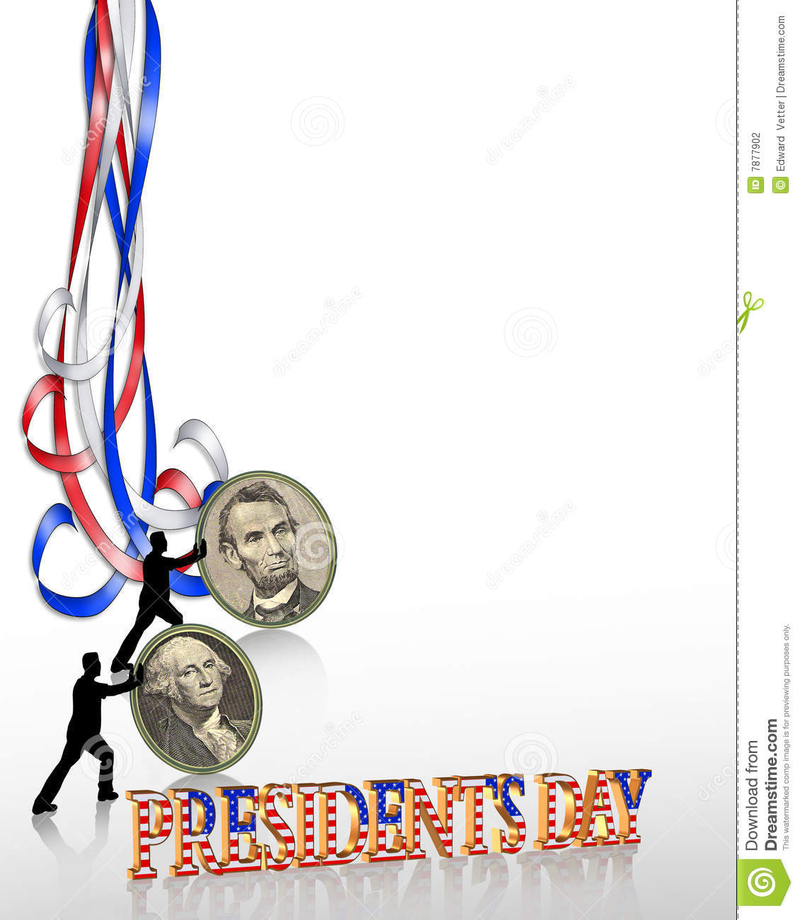 Illustration Composition For Presidents Day Border Or Background With