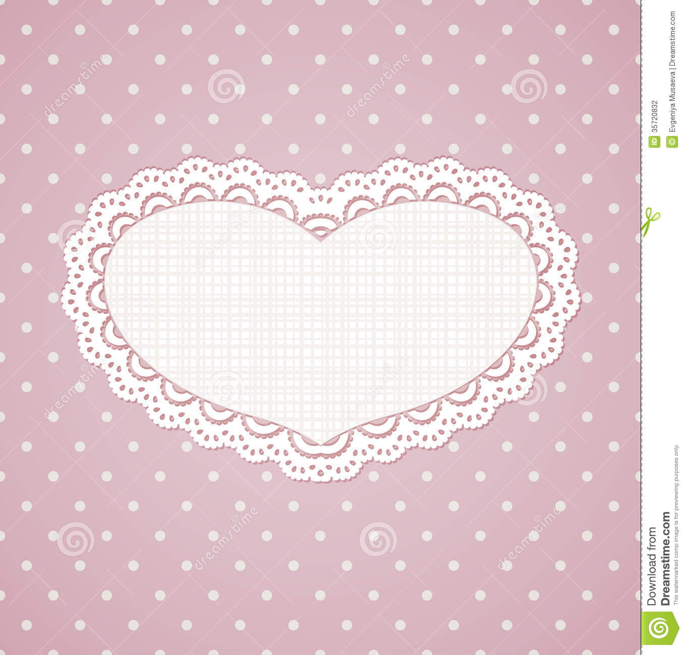 Polka Dot Design Vintage Hearts Frame  Pink Eps10 Vector Background