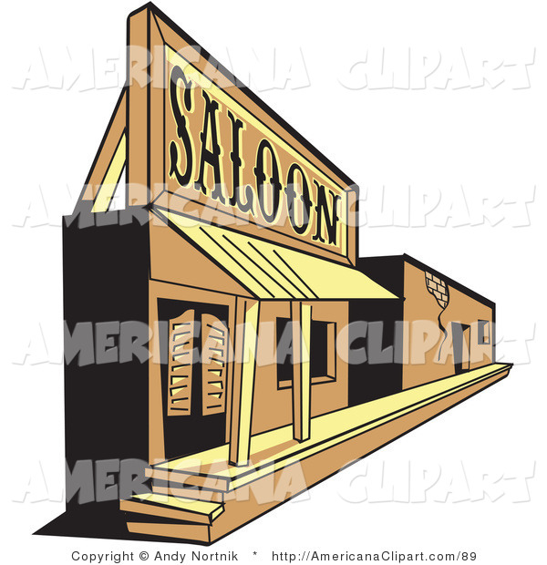 Vector Clip Art Of An Old Saloon Facade In An Old Western Ghost Town