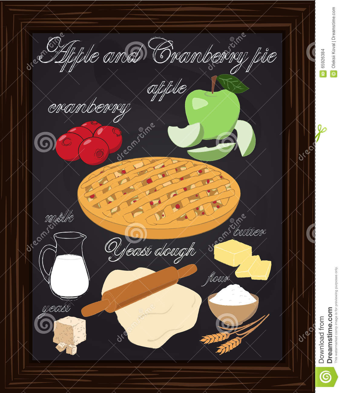 Apple Cranberry Pie With Apple Cranberry Dough Flour Butter Milk