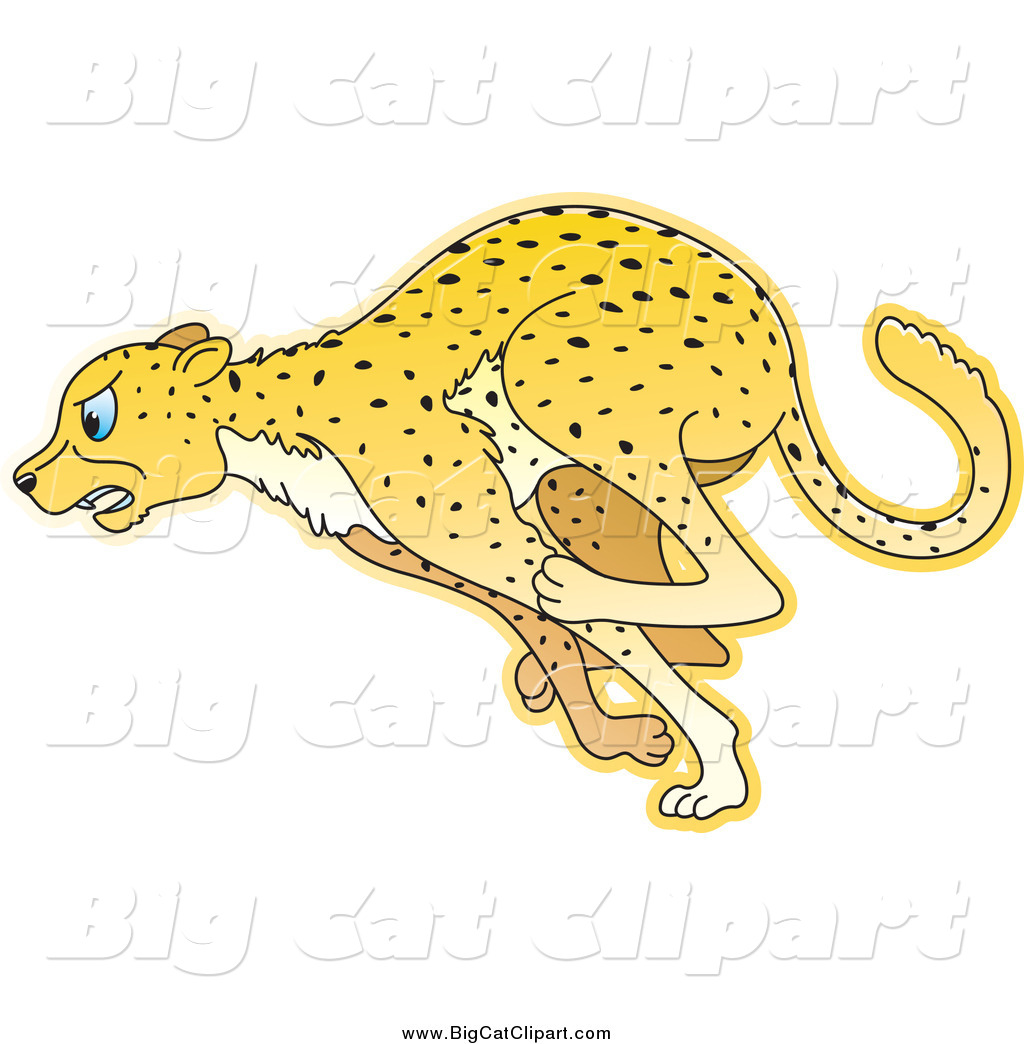 Big Cat Cartoon Vector Clipart Of A Running Cheetah In Profile By Lal    