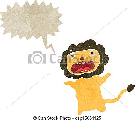 Cartoon Cowardly Lion With Speech Bubble Csp15081125   Search Clipart    