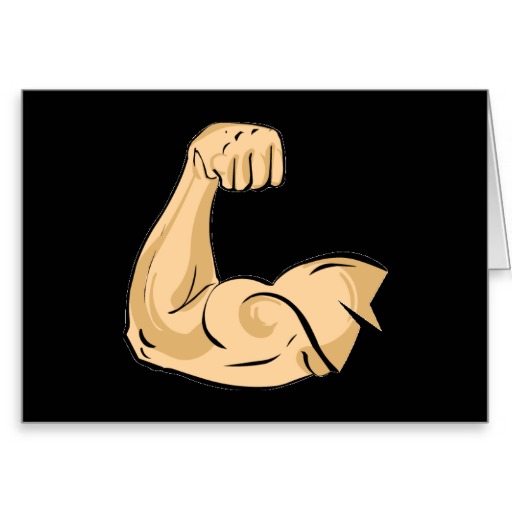 Cartoon Muscles Man Strong Arm Biceps Athletic Pow Greeting Card