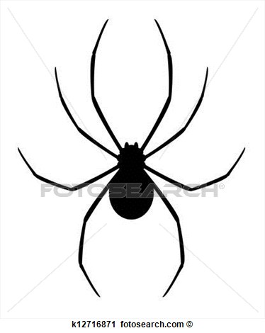 Clipart   Black Spider  Fotosearch   Search Clip Art Illustration