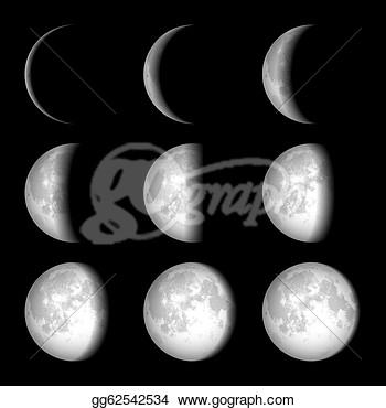 Clipart   Moon Phases Vector Illustration  Stock Illustration